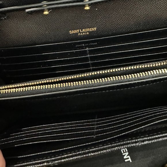 SAINT LAURENT Black Monogramme Envelope Chain Wallet Bag - Picture 14 of 15